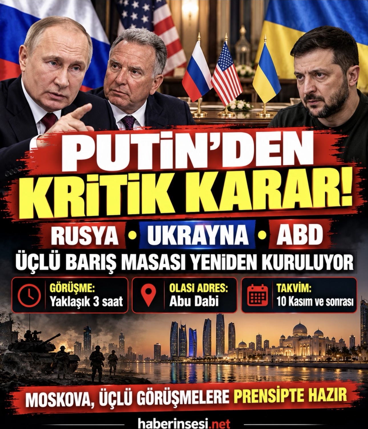 Putin'den kritik karar: Rusya, Ukrayna ve ABD üçlü barış masası