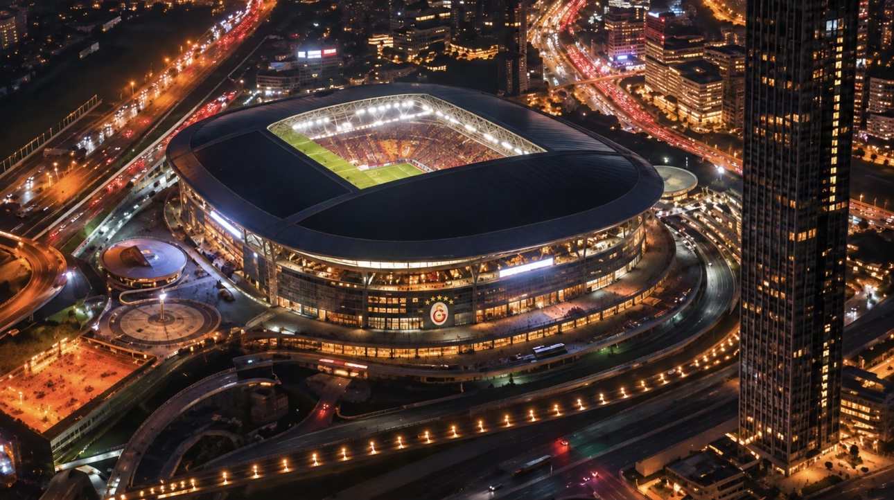 Gece havadan RAMS Park ve çevresi